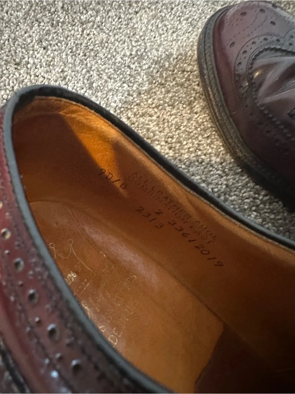 Men's Burgundy brown Wingtip Dress Shoes